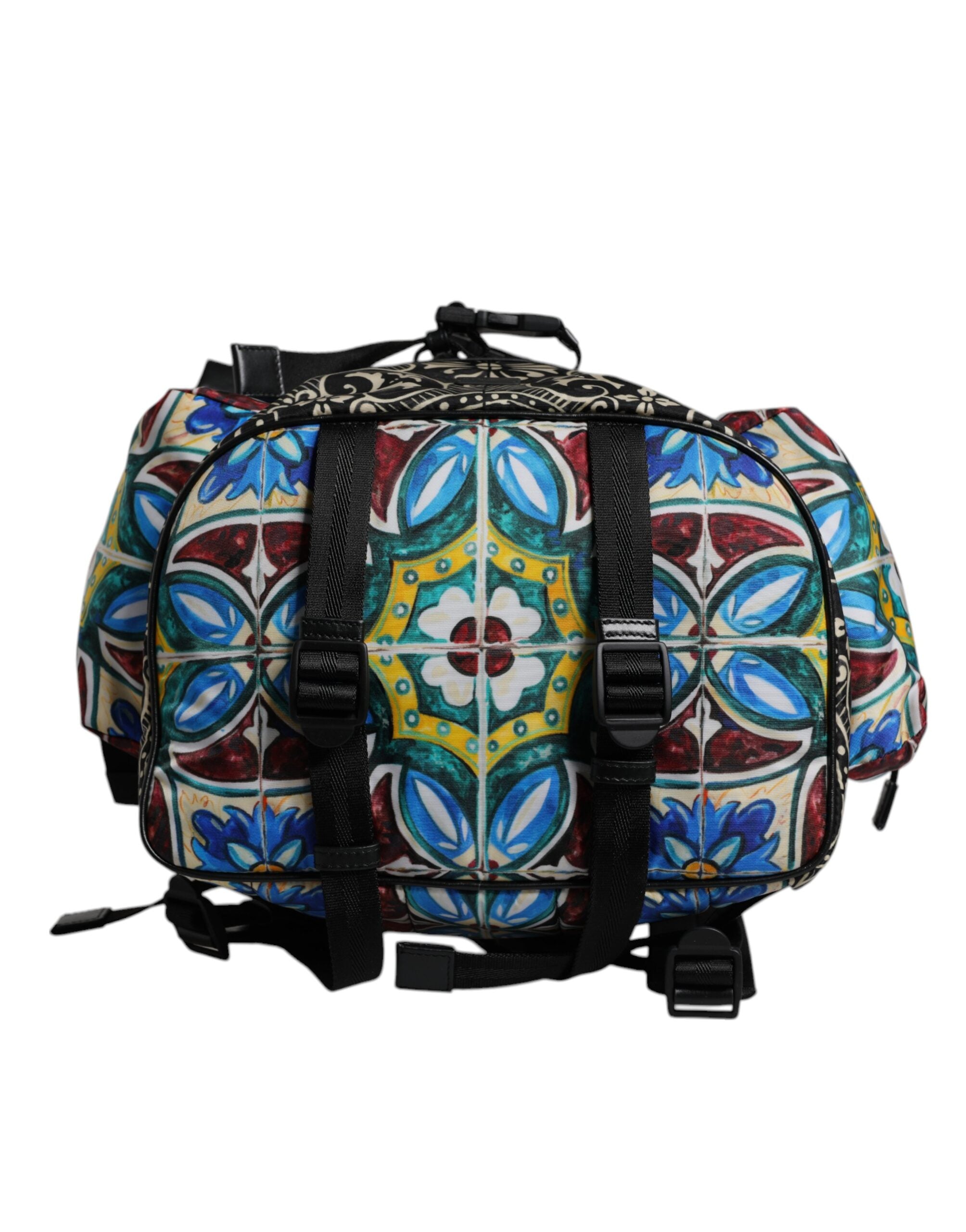 Dolce & Gabbana Multicolor Maiolica Print Nylon Backpack Bag - ACCEXO