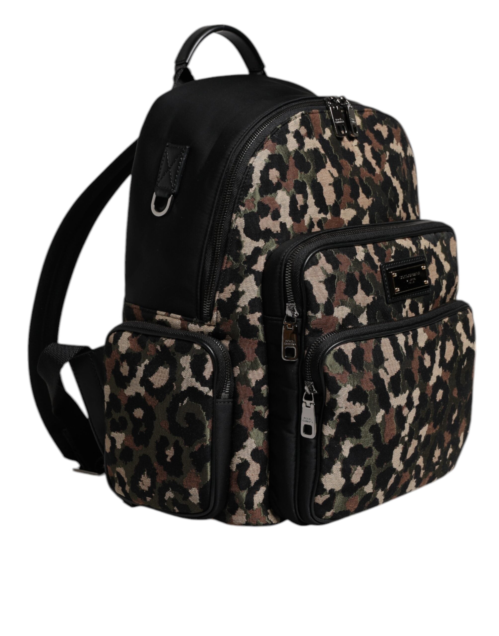 Dolce & Gabbana Multicolor Leopard Print DG Logo Plaque Men Backpack Bag - ACCEXO