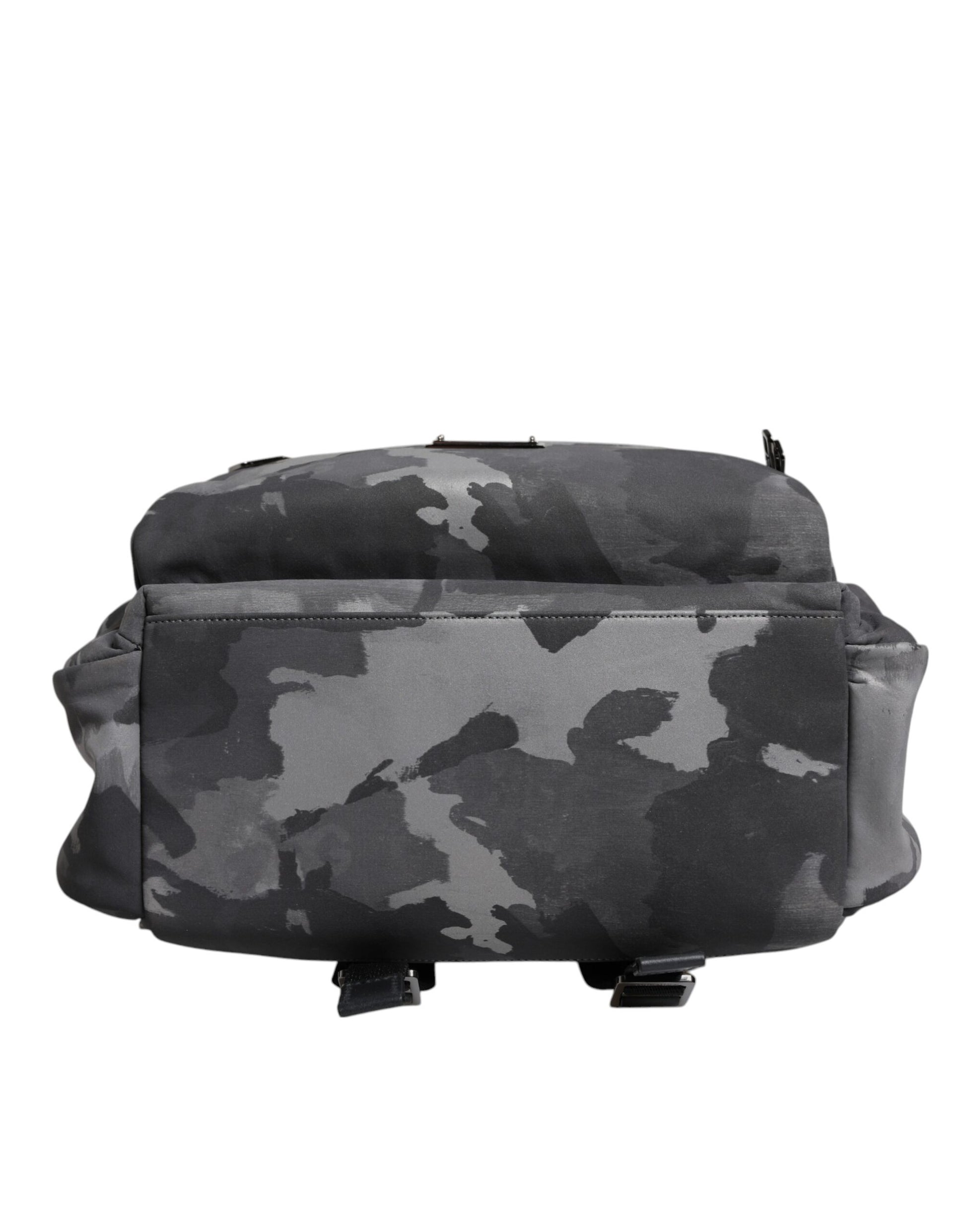 Dolce & Gabbana Gray Cotton Camouflage Logo Plaque Backpack Bag - ACCEXO