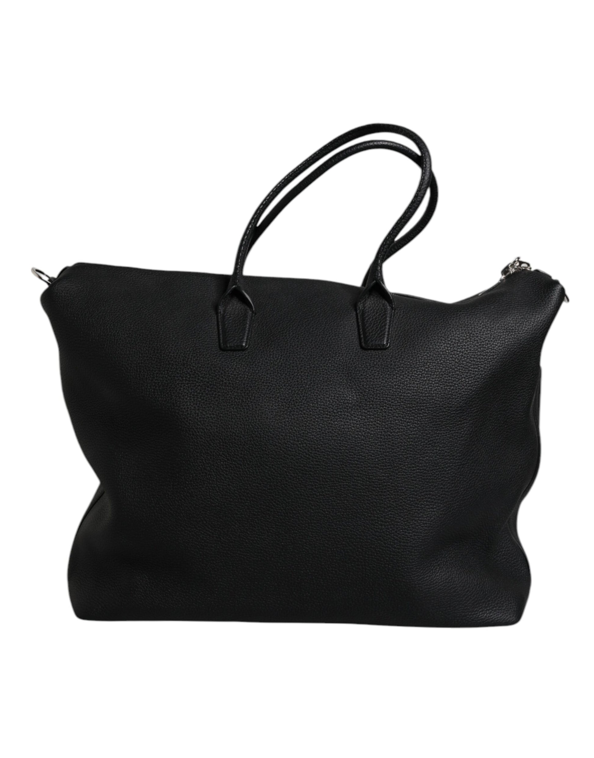 Dolce & Gabbana Black Calfskin Leather Hand Shoulder Duffle Bag - ACCEXO