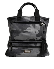Dolce & Gabbana Black Camouflage Shoulder Strap Logo Plaque Bag - ACCEXO