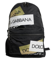 Dolce & Gabbana Black Logo Tape Polyamide School Travel Backpack Bag - ACCEXO