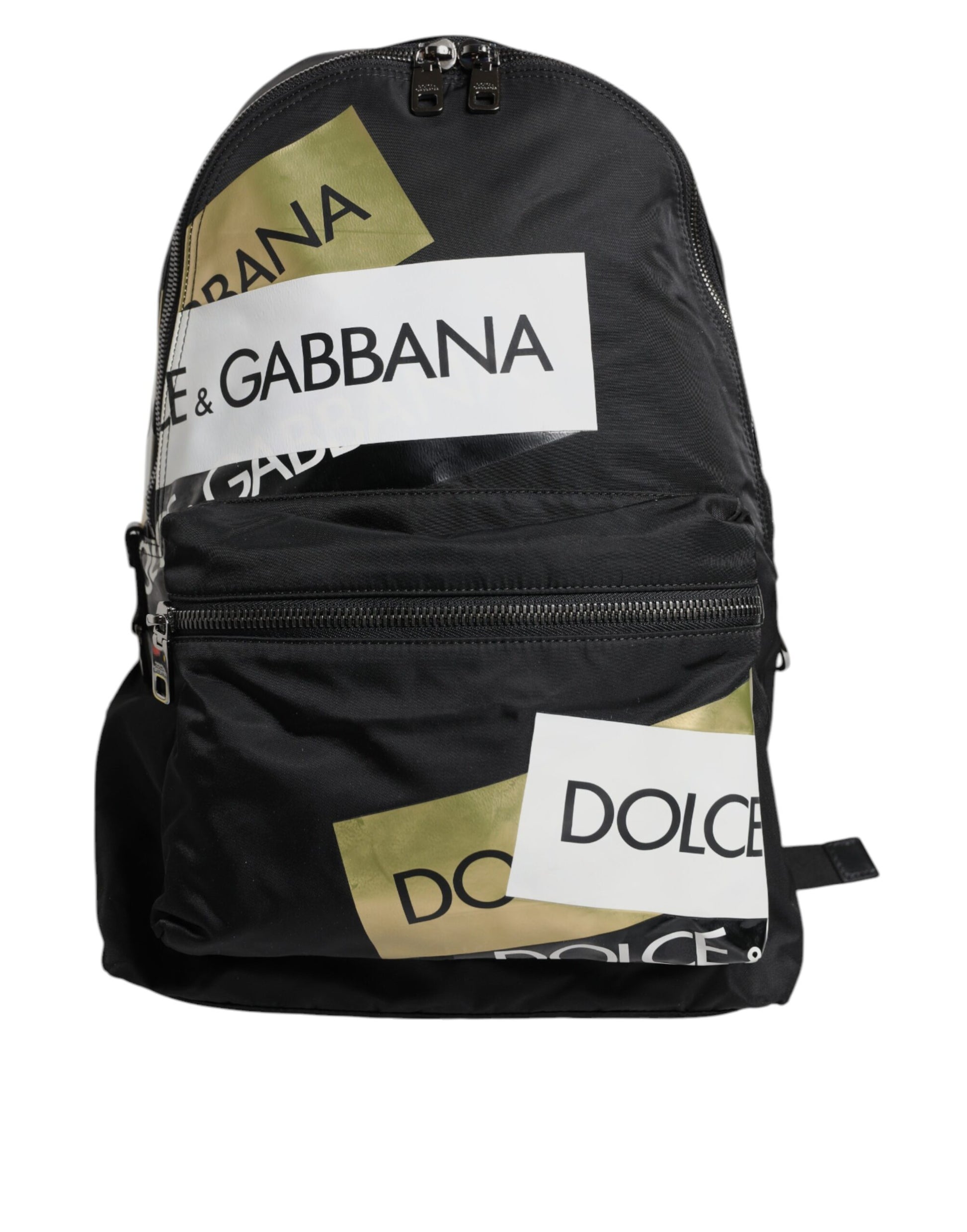 Dolce & Gabbana Black Logo Tape Polyamide School Travel Backpack Bag - ACCEXO