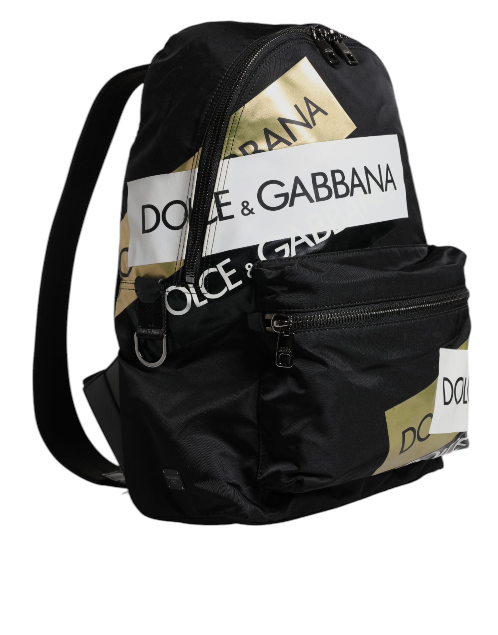 Dolce & Gabbana Black Logo Tape Polyamide School Travel Backpack Bag - ACCEXO