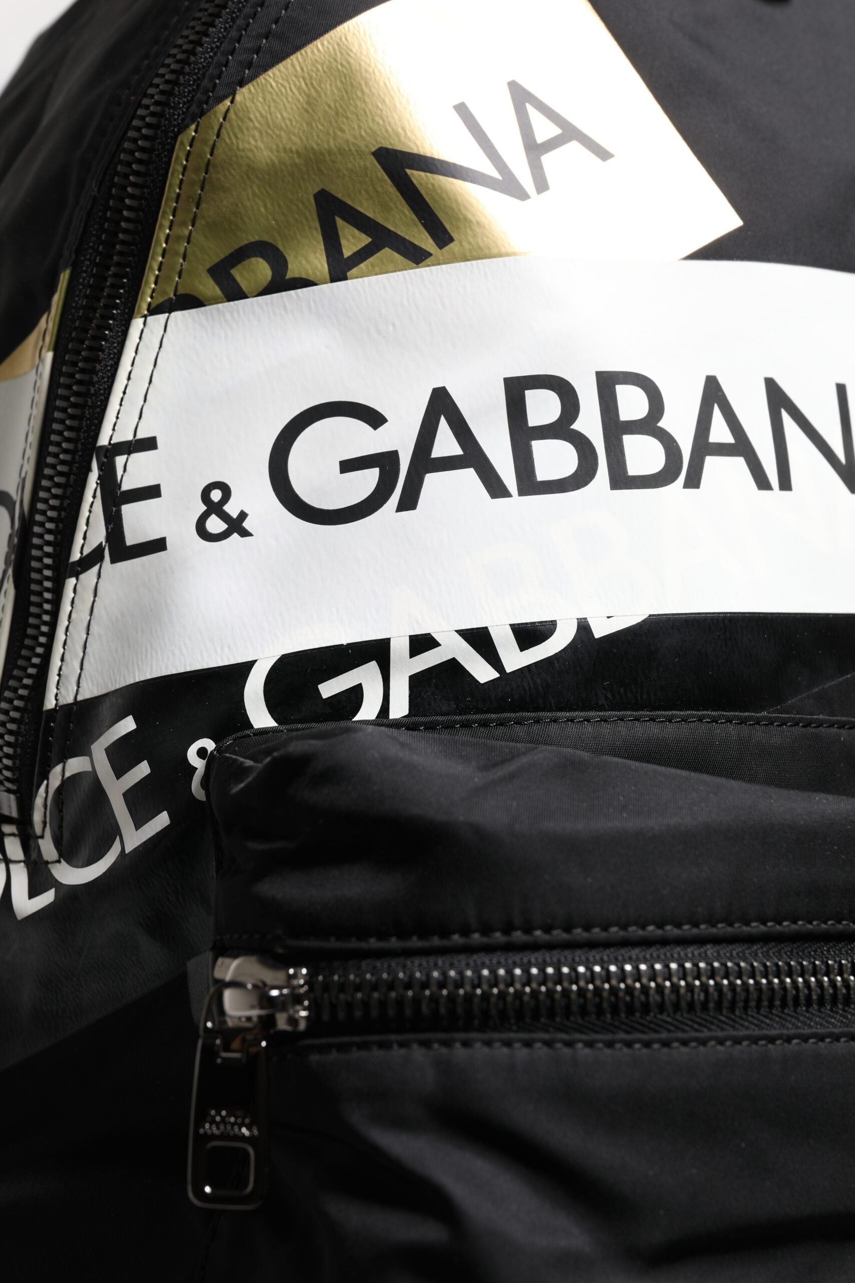 Dolce & Gabbana Black Logo Tape Polyamide School Travel Backpack Bag - ACCEXO