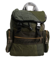 Dolce & Gabbana Military Green Patchwork Travel Backpack Bag for Men