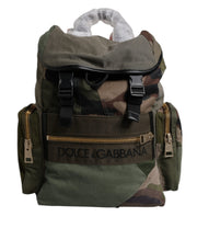 Dolce & Gabbana Military Green Patchwork Travel Backpack Bag for Men