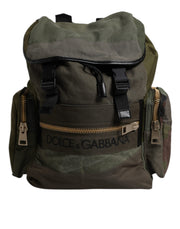 Dolce & Gabbana Military Green Patchwork School Backpack Bag for Men