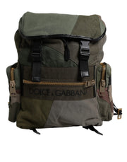 Dolce & Gabbana Military Green Patchwork Travel Backpack Bag for Men