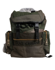 Dolce & Gabbana Military Green Patchwork Travel Backpack Bag for Men