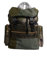 Dolce & Gabbana Military Green Patchwork Travel Backpack Bag for Men