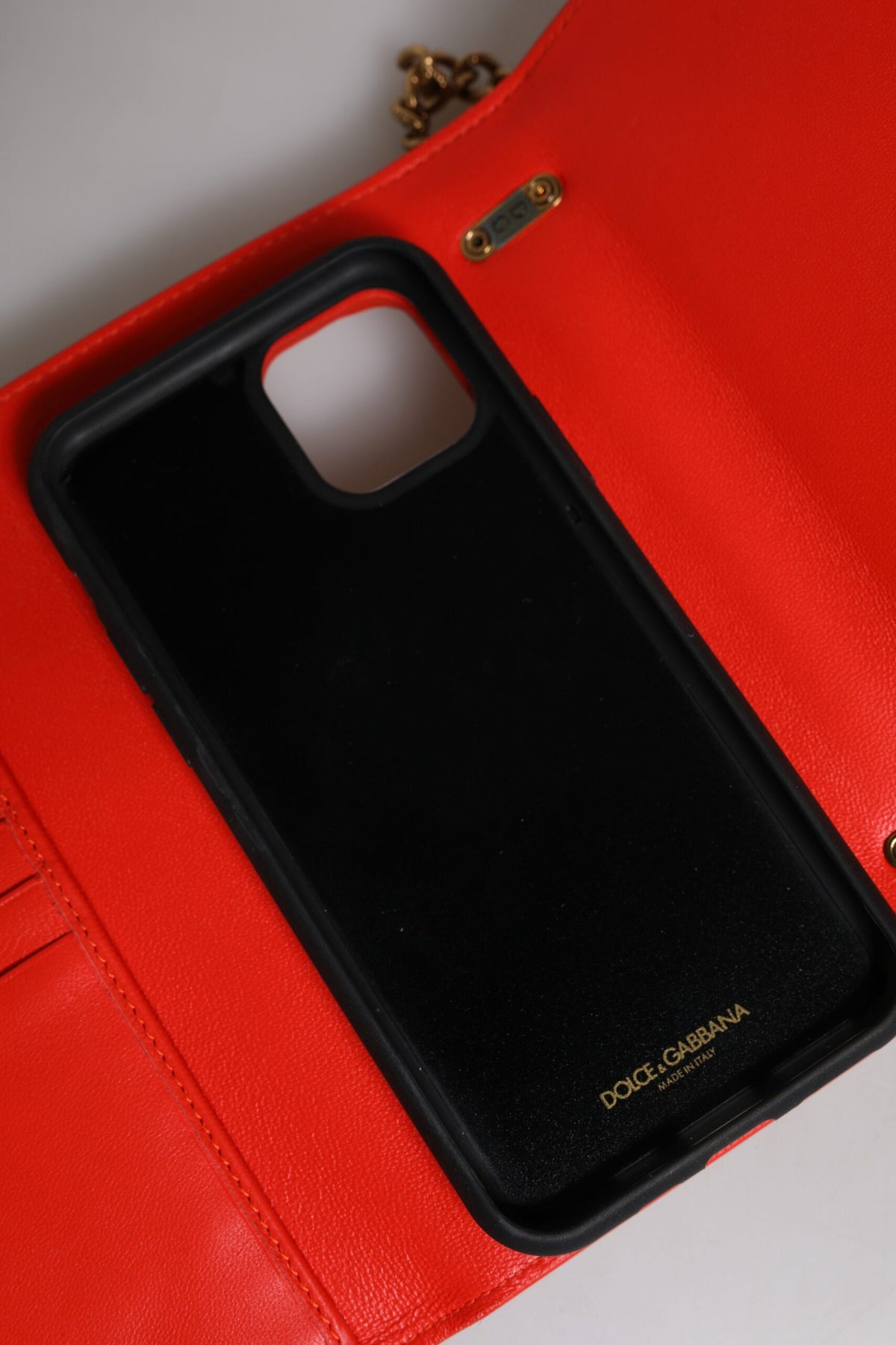 Dolce & Gabbana Red Quilted Devotion Crossbody Chain Phone Cover Bag for Women