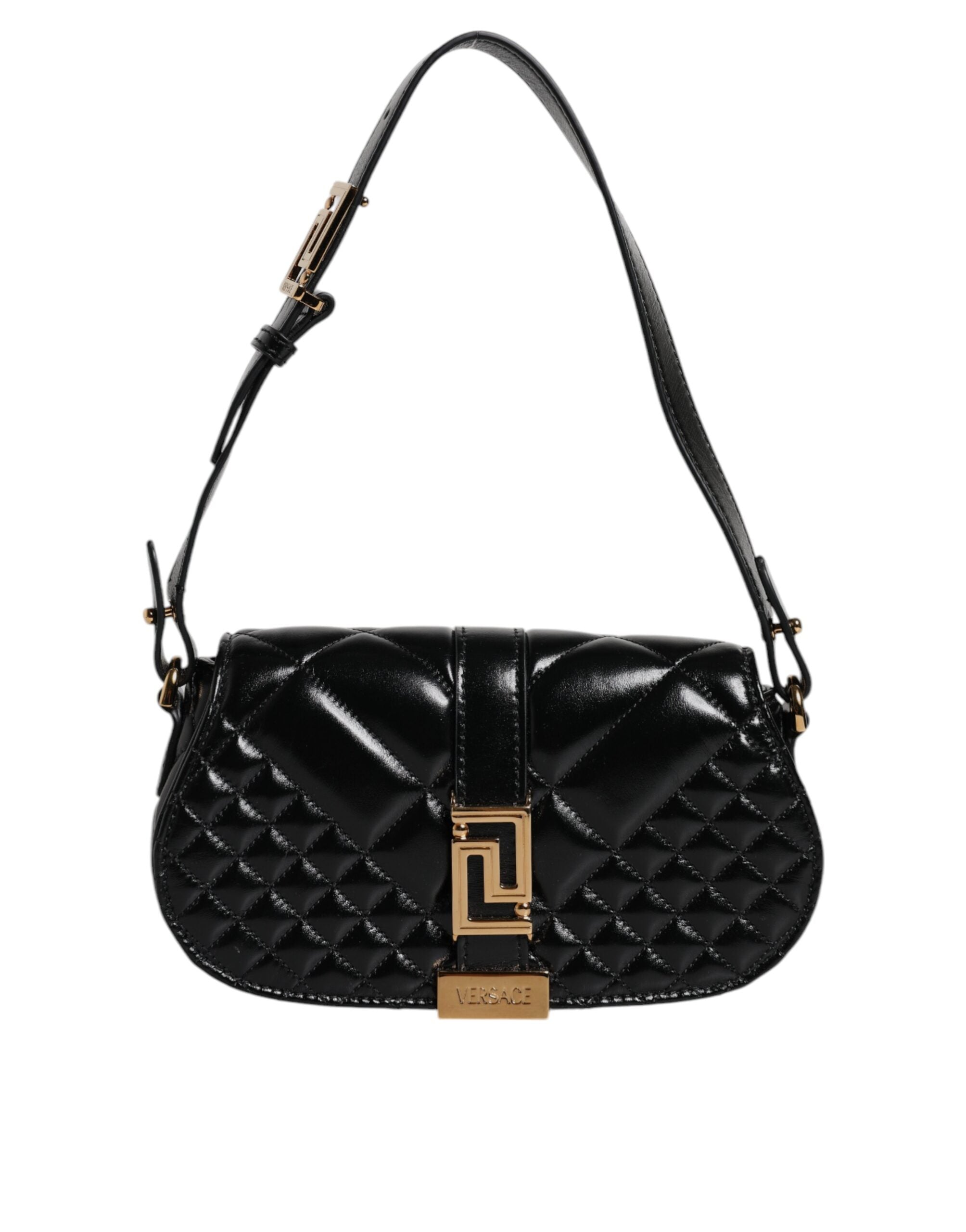 Versace Black Calf Leather Quilted Shoulder Strap Bag Secondary image