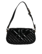 Versace Black Calf Leather Quilted Shoulder Strap Bag - ACCEXO