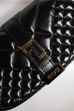 Versace Black Calf Leather Quilted Shoulder Strap Bag - ACCEXO