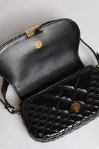 Versace Black Calf Leather Quilted Shoulder Strap Bag - ACCEXO