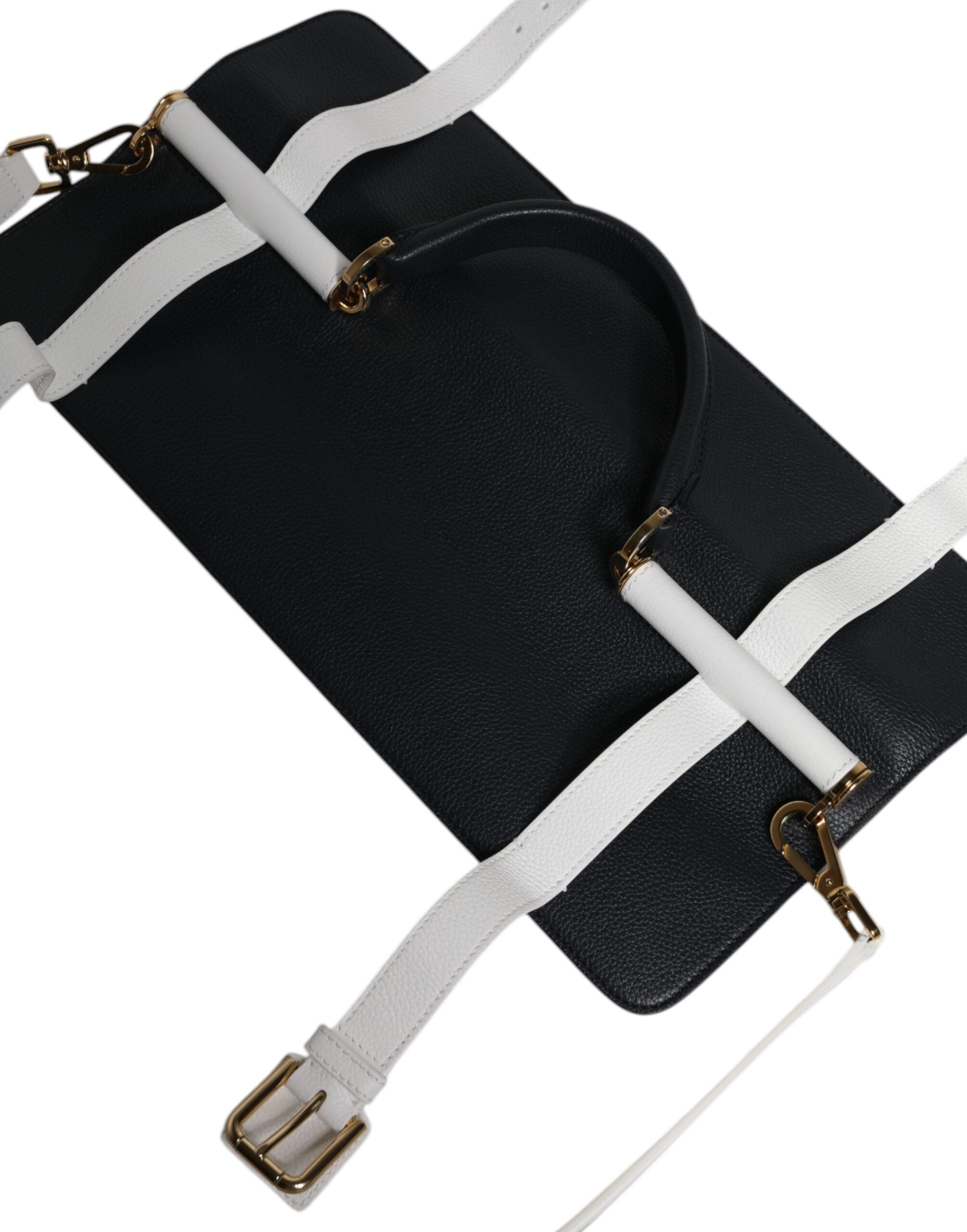 Dolce & Gabbana Blue White Calfskin Leather Crossbody Shoulder Bag - ACCEXO