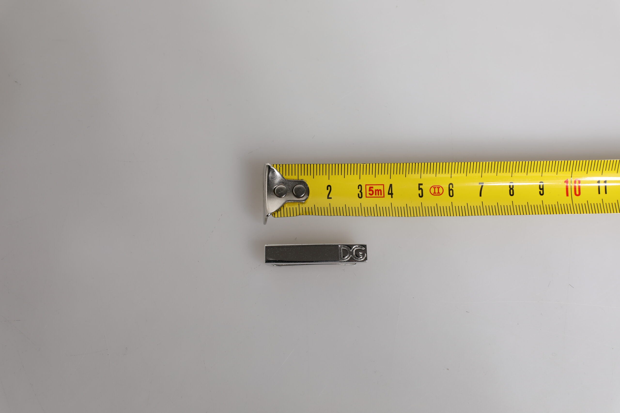 Dolce & Gabbana Silver Tone Brass Logo Branded Tie Clip Bar for Men