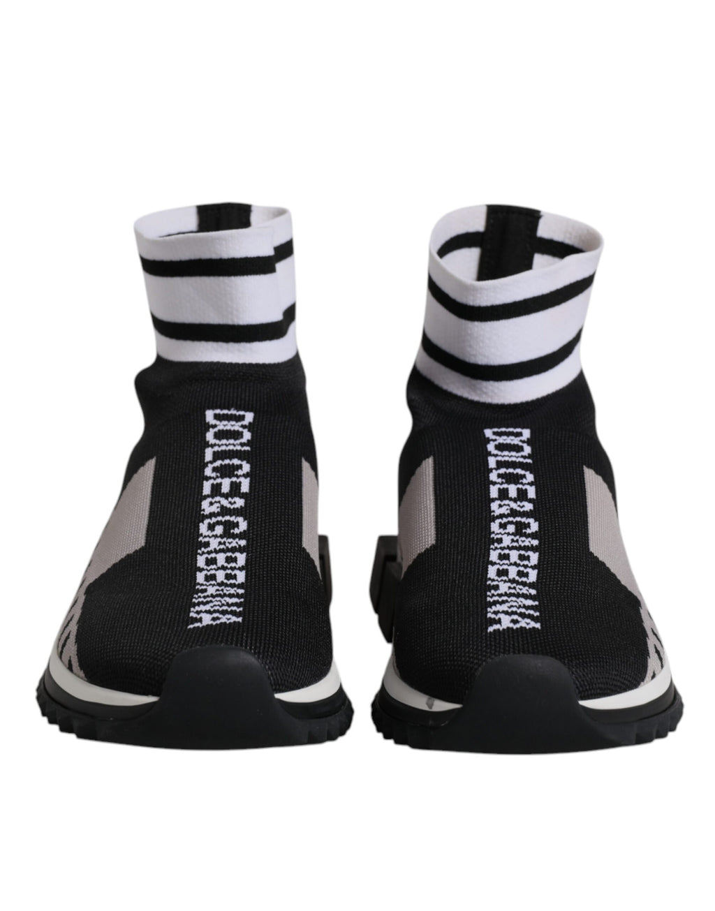 Dolce & Gabbana Black Gray Sorrento Socks Men Sneakers Shoes - ACCEXO