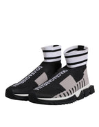 Dolce & Gabbana Black Gray Sorrento Socks Men Sneakers Shoes - ACCEXO