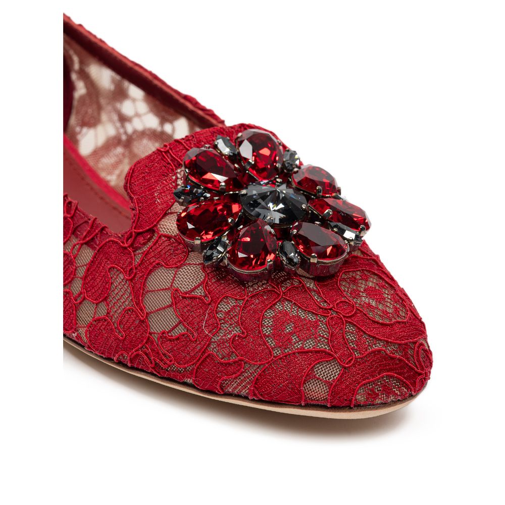 Dolce & Gabbana Red Viscose Flat Shoe - ACCEXO