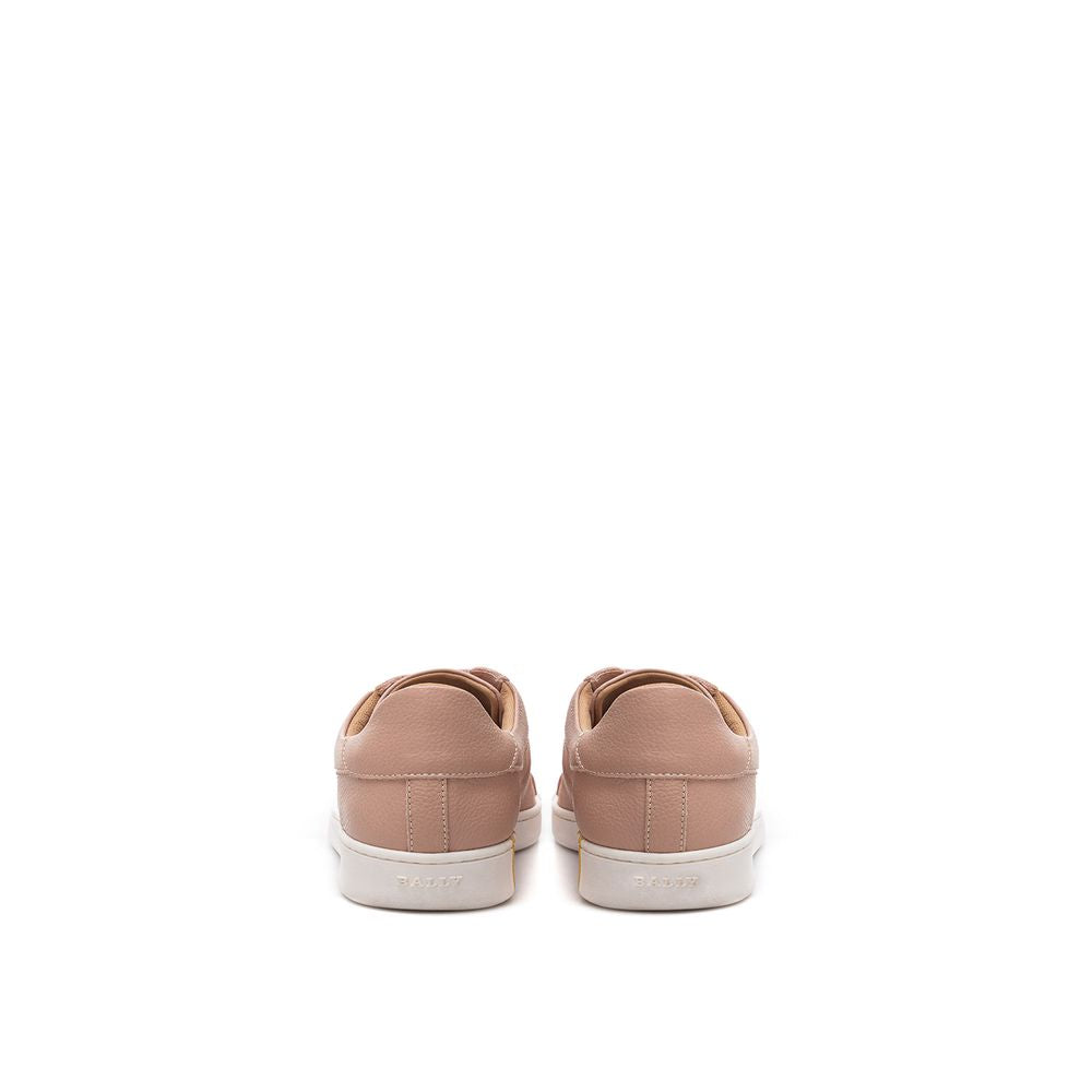 Bally Pink Fabric And Leather Low Top Sneakers