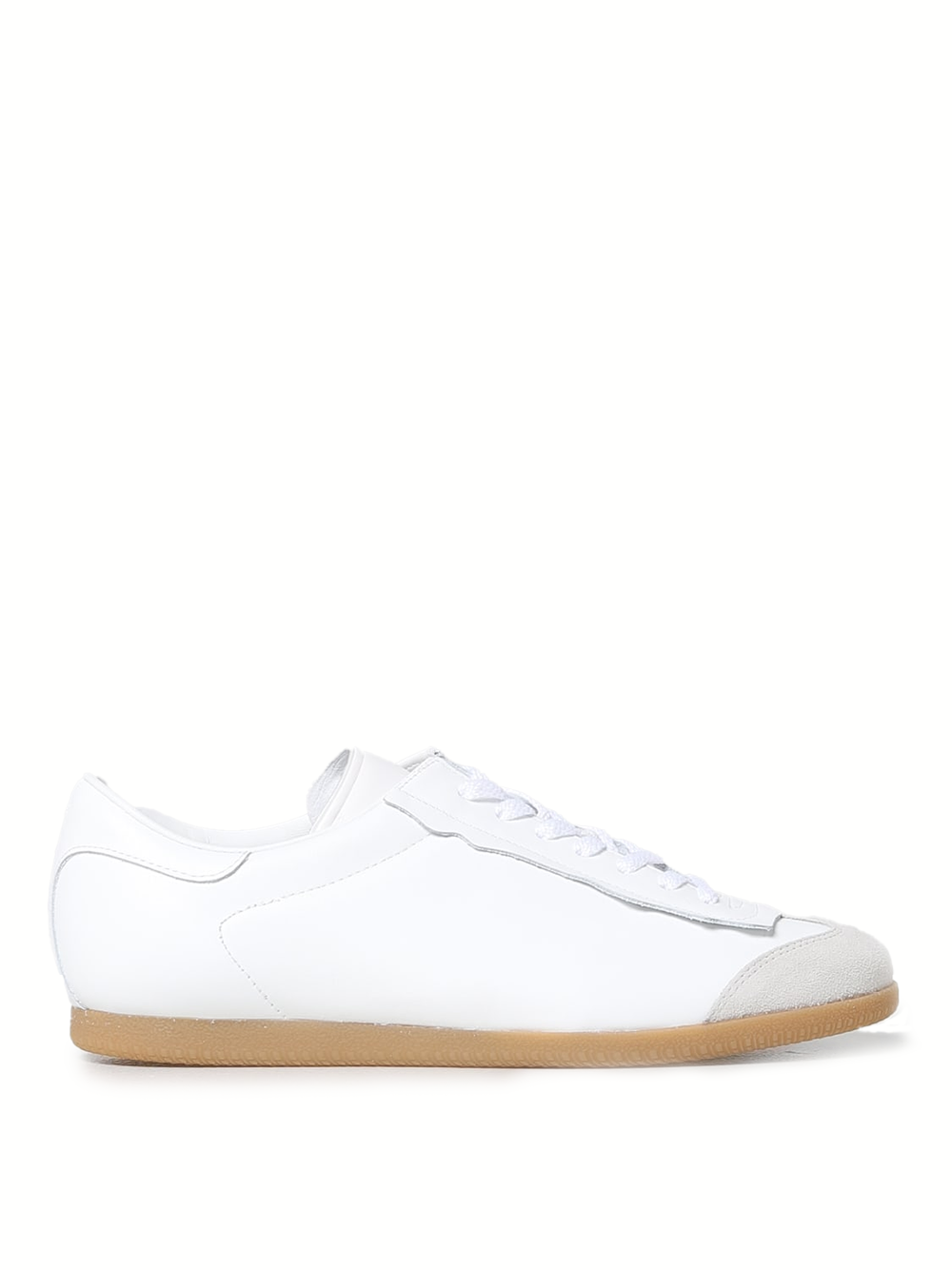 Maison Margiela Low Featherlight Leather And Suede Sneakers - ACCEXO