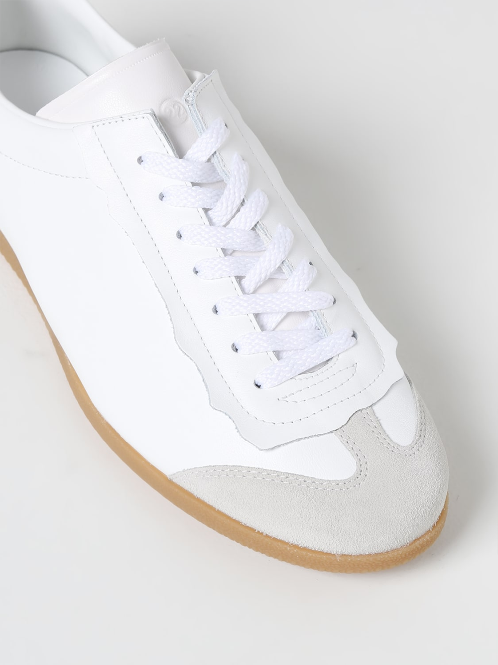 Maison Margiela Low Featherlight Leather And Suede Sneakers - ACCEXO