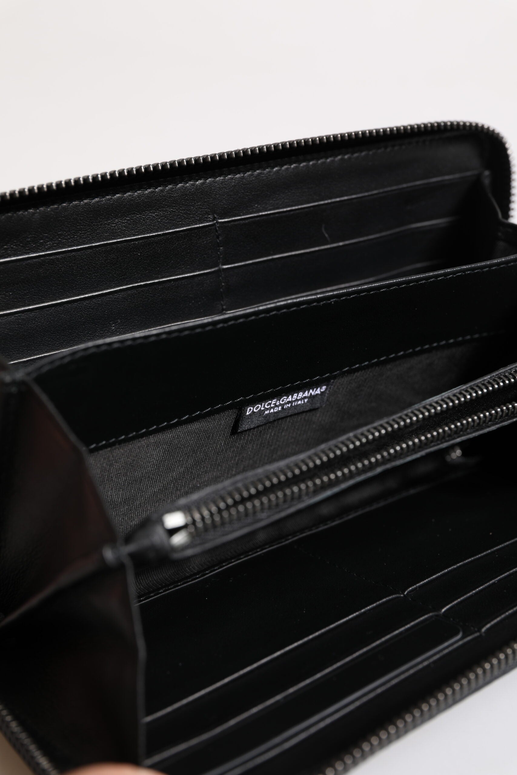 Dolce & Gabbana Black Blue Exotic Leather Embossed Continental Wallet - ACCEXO