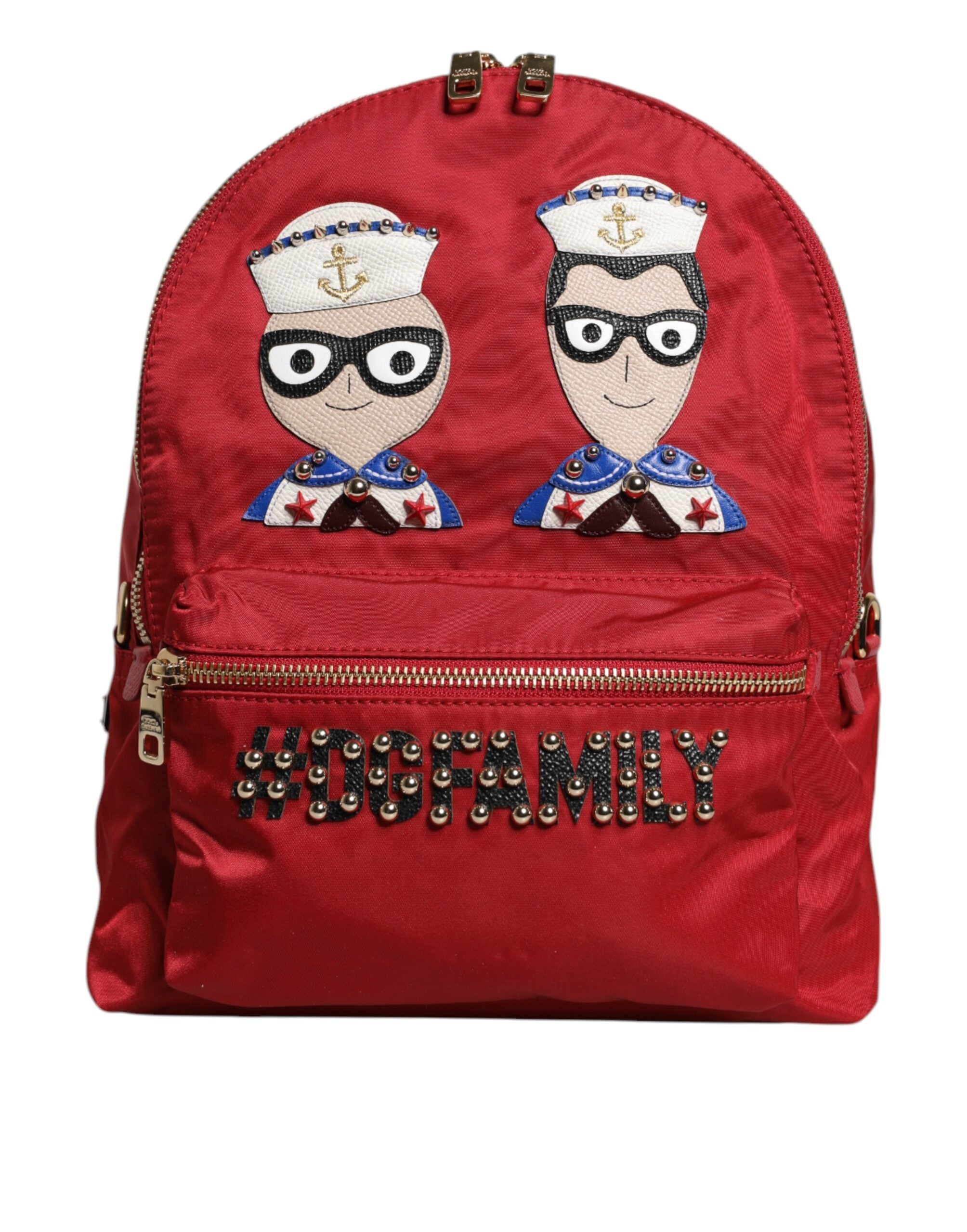 Dolce & Gabbana Red #DGFAMILY VULCANO Embellishment Backpack Bag for Women