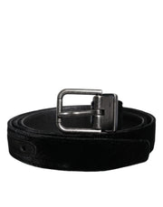 Dolce & Gabbana Black Leather Metal Buckle Classic Belt for Men