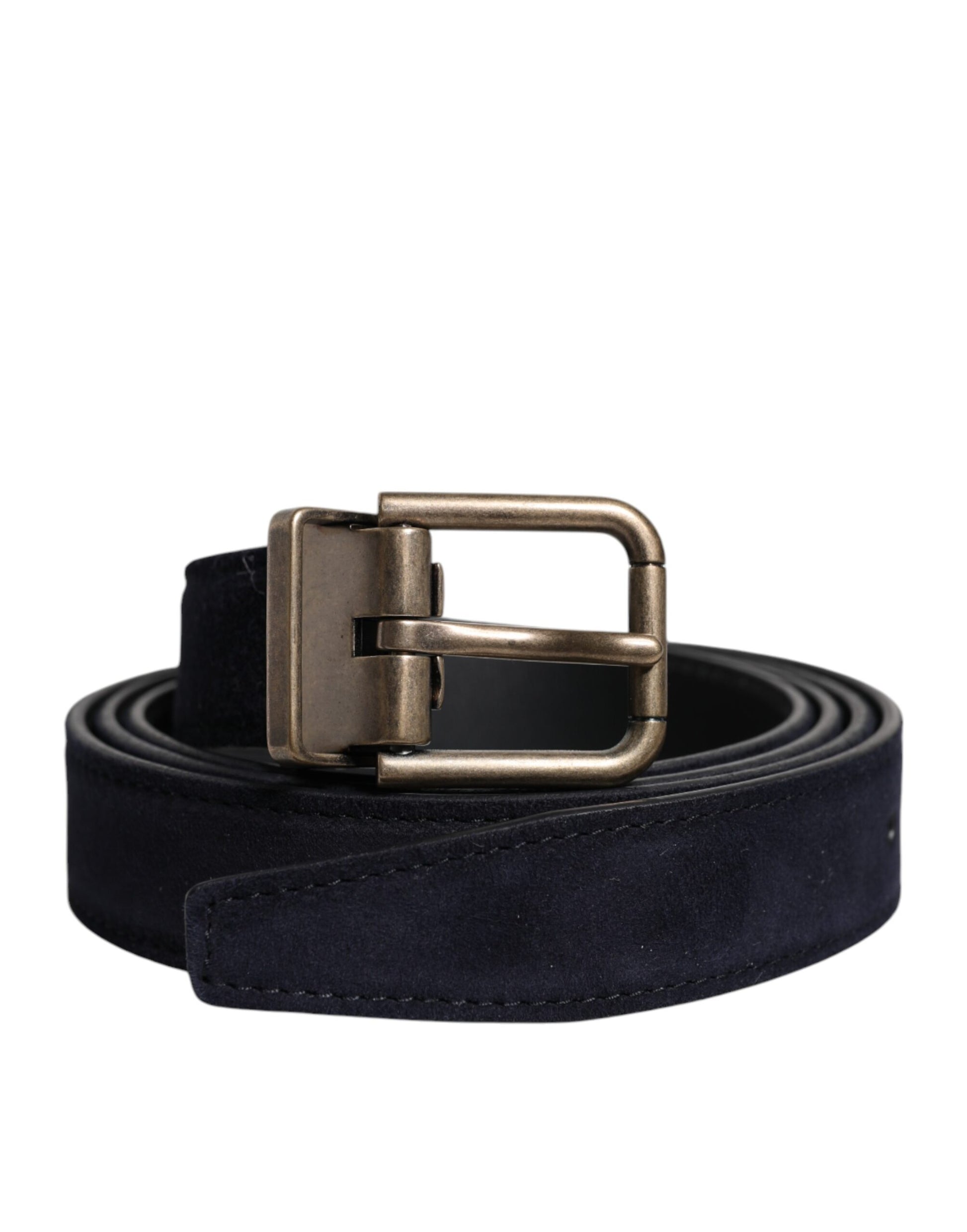 Dolce & Gabbana Black Goat Leather Metal Buckle Classic Belt - ACCEXO