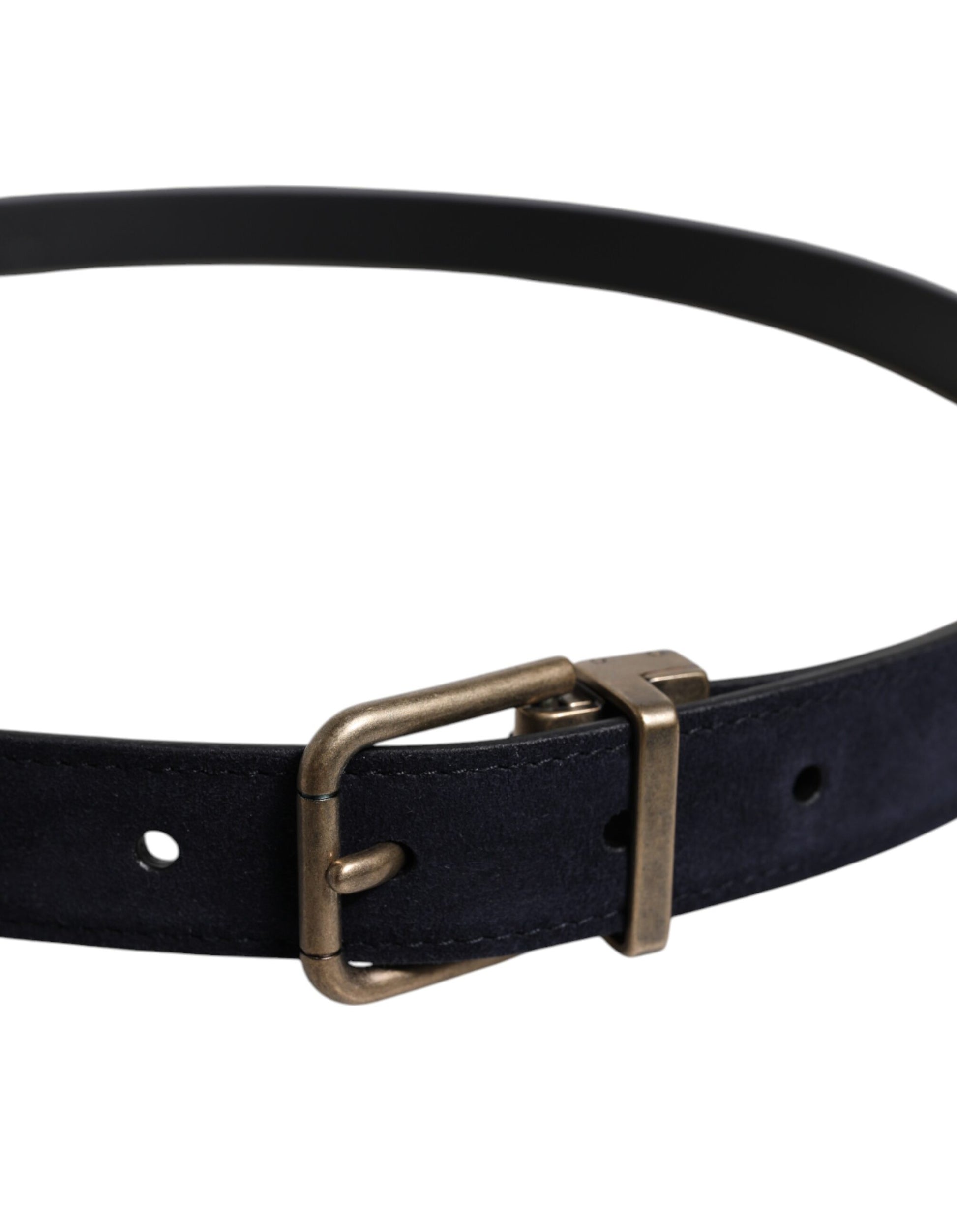 Dolce & Gabbana Black Goat Leather Metal Buckle Classic Belt - ACCEXO
