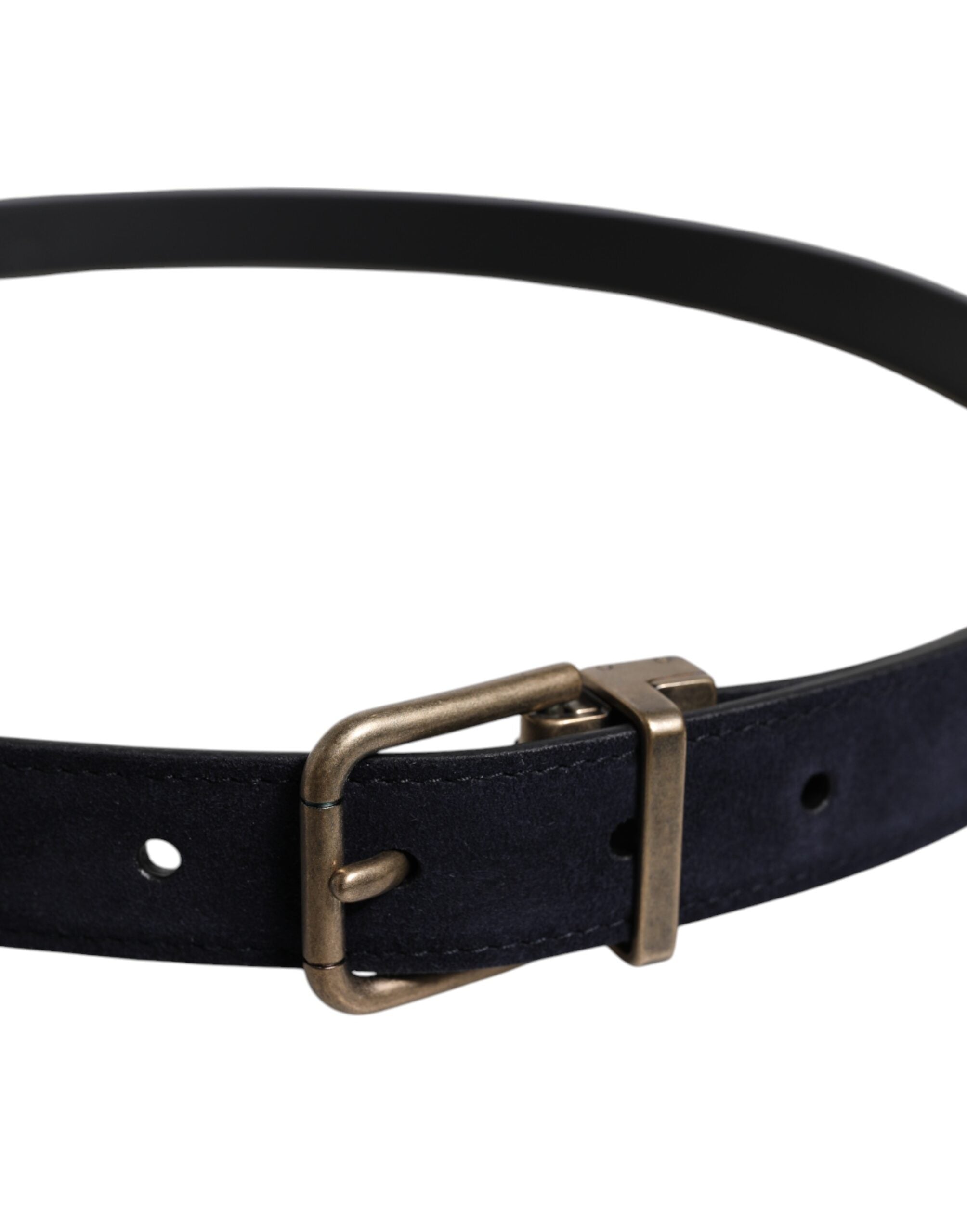 Dolce & Gabbana Black Goat Leather Metal Buckle Classic Belt - ACCEXO