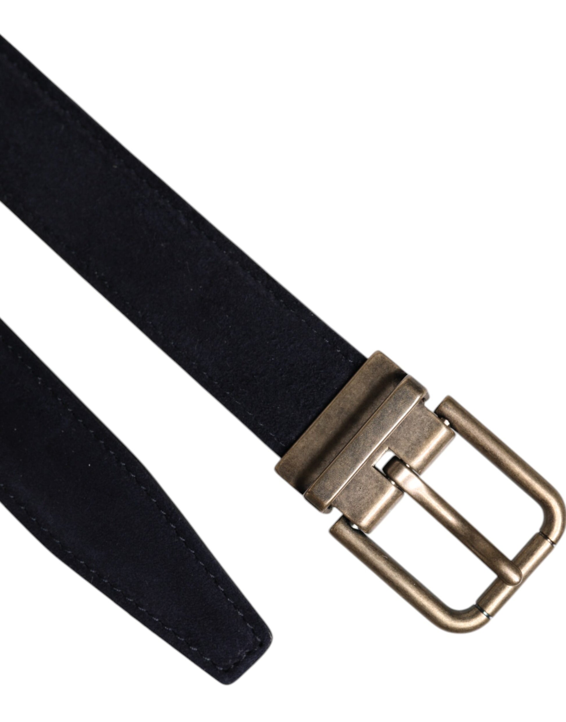 Dolce & Gabbana Black Goat Leather Metal Buckle Classic Belt - ACCEXO