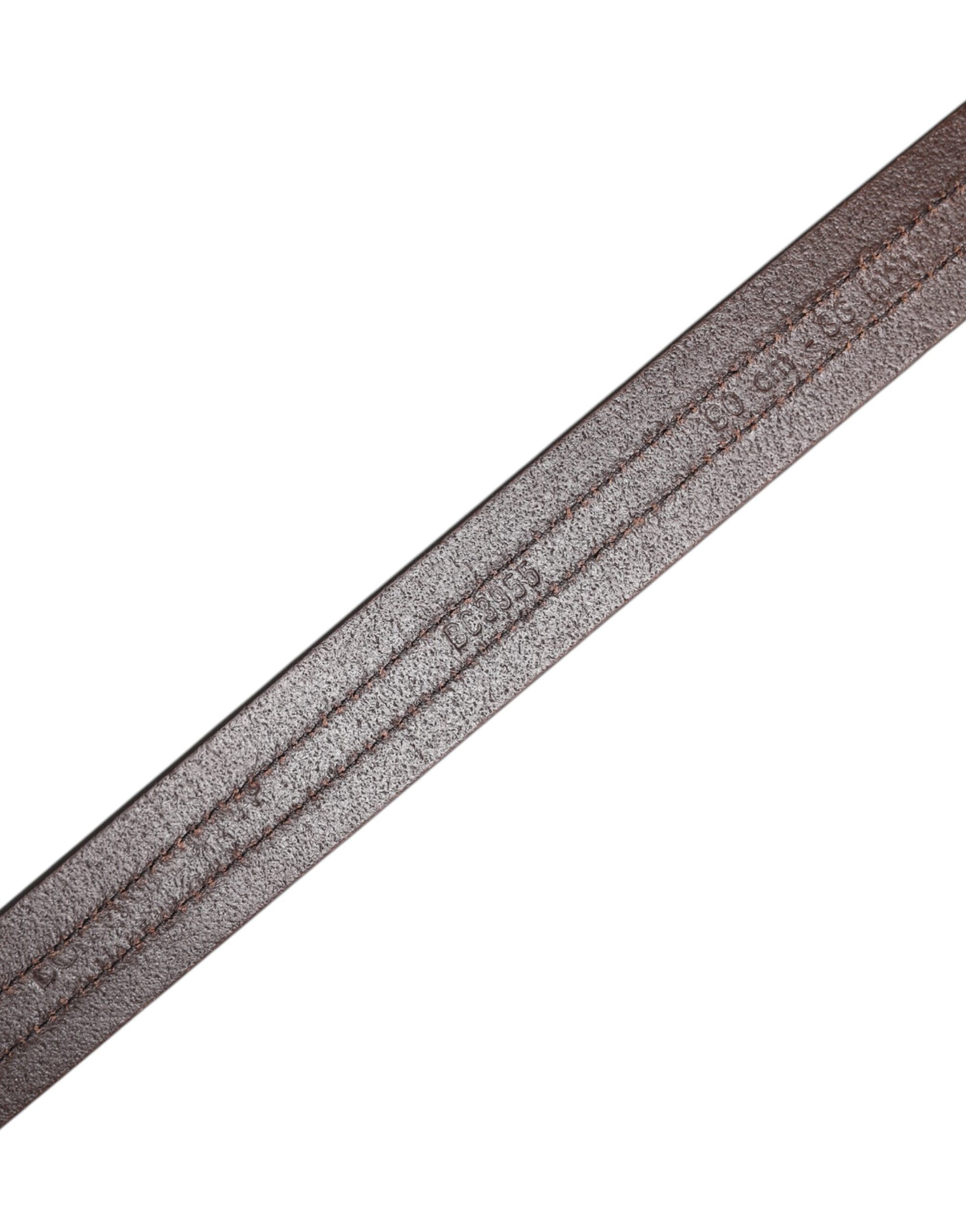 Dolce & Gabbana Burgundy Leather Metal Logo Buckle Belt - ACCEXO