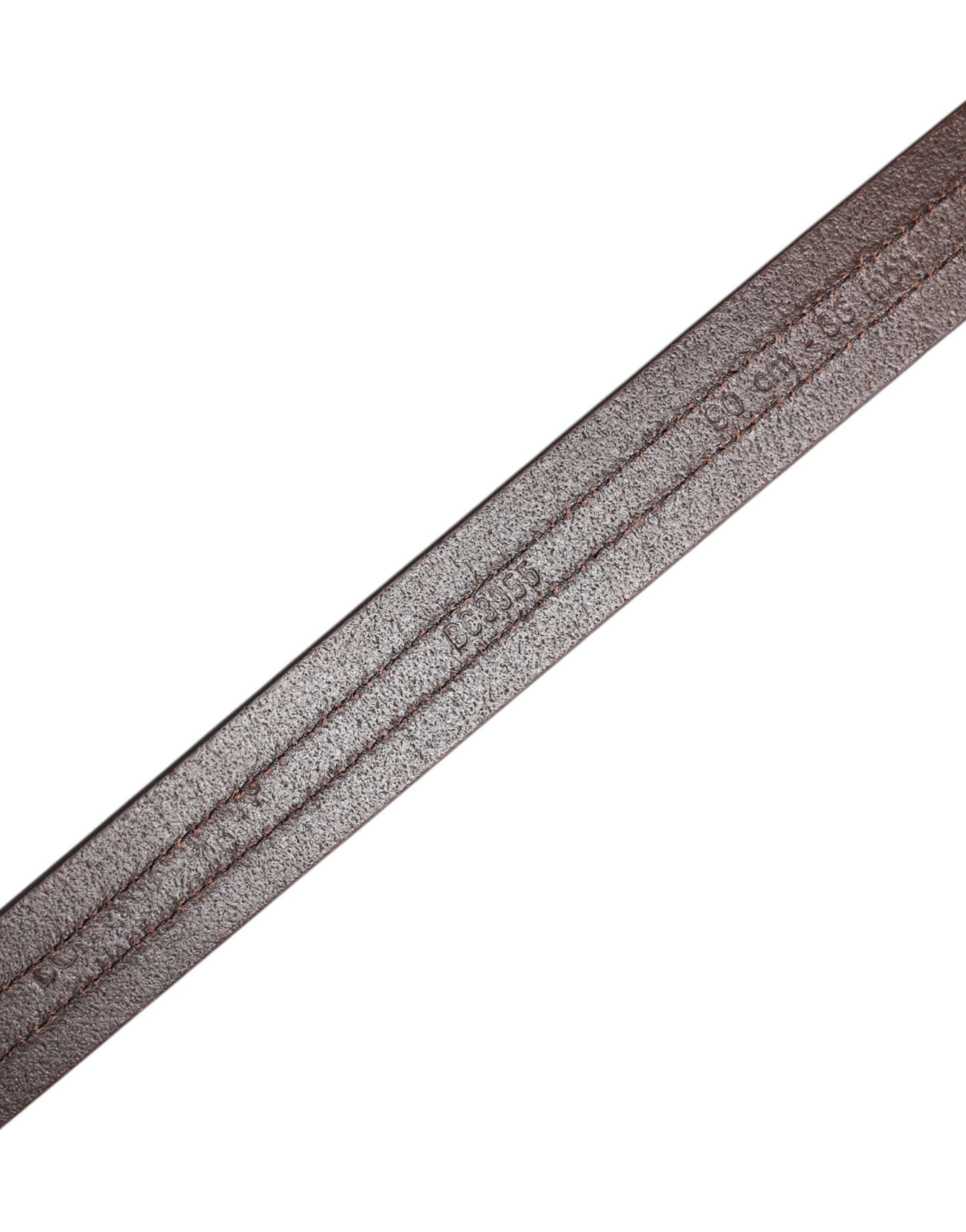 Dolce & Gabbana Burgundy Leather Metal Logo Buckle Belt - ACCEXO