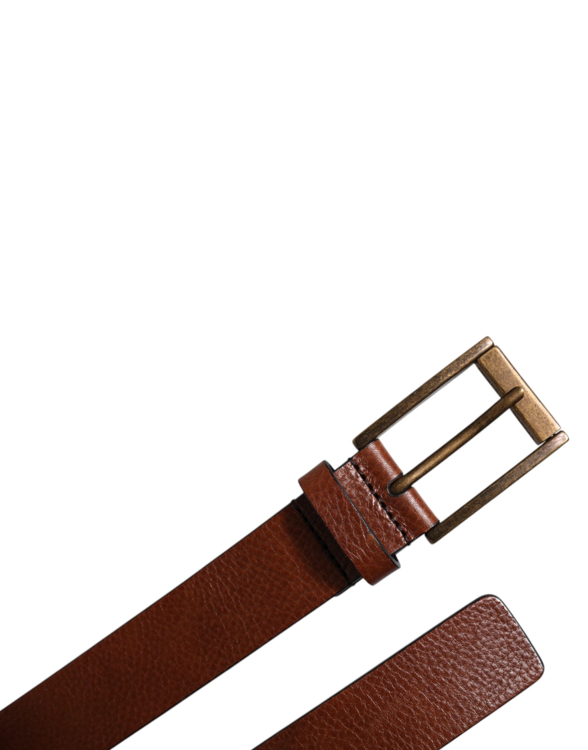 Dolce & Gabbana Brown Calf Leather Classic Metal Buckle Belt - ACCEXO