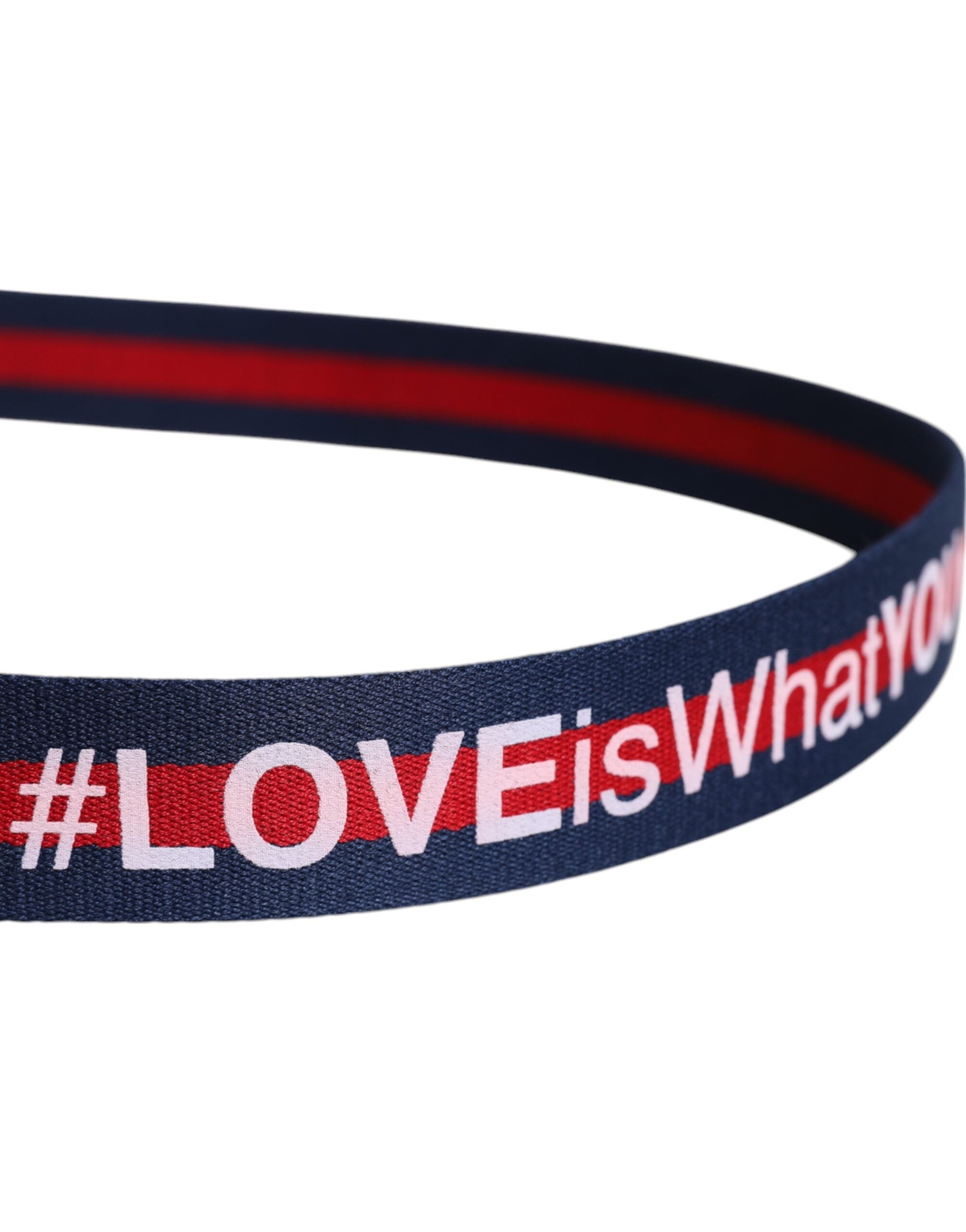 Dolce & Gabbana Blue Cotton Leather Printed Metal Buckle Belt - ACCEXO