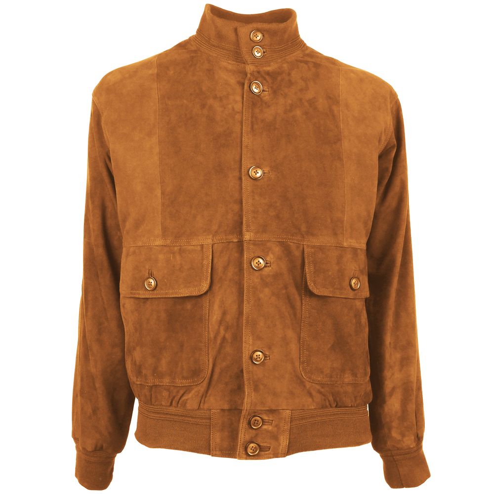 Emilio Romanelli Brown Calfskin Jacket - ACCEXO