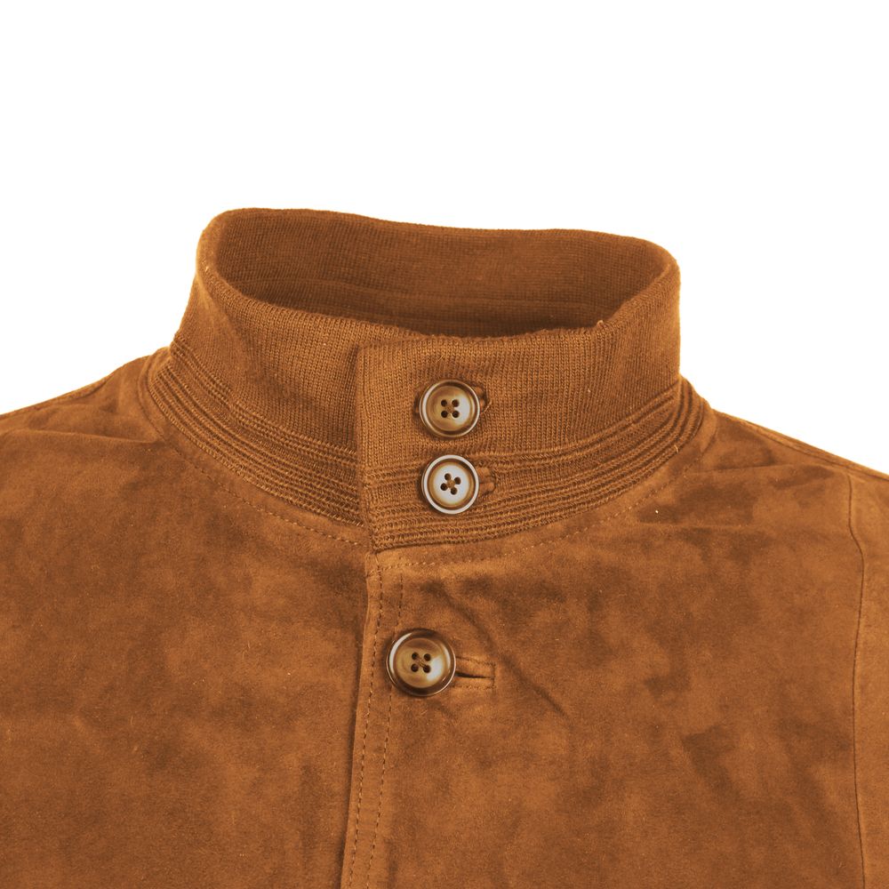Emilio Romanelli Brown Calfskin Jacket - ACCEXO