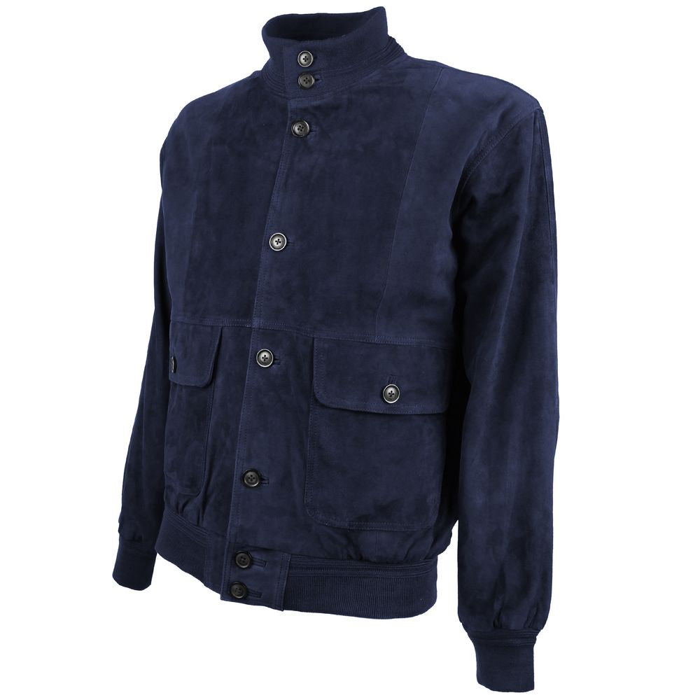 Emilio Romanelli Blue Calfskin Jacket - ACCEXO