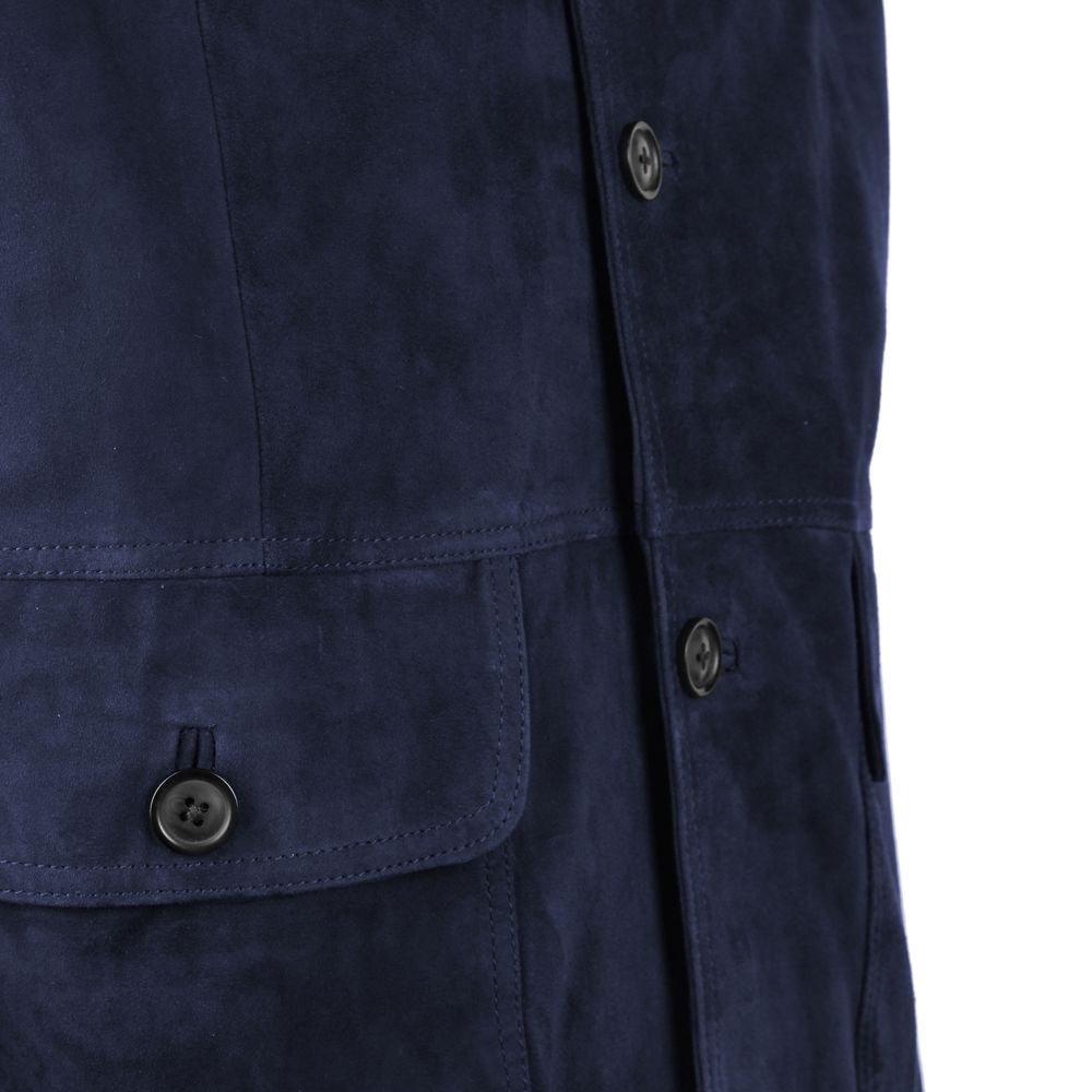 Emilio Romanelli Blue Calfskin Jacket - ACCEXO