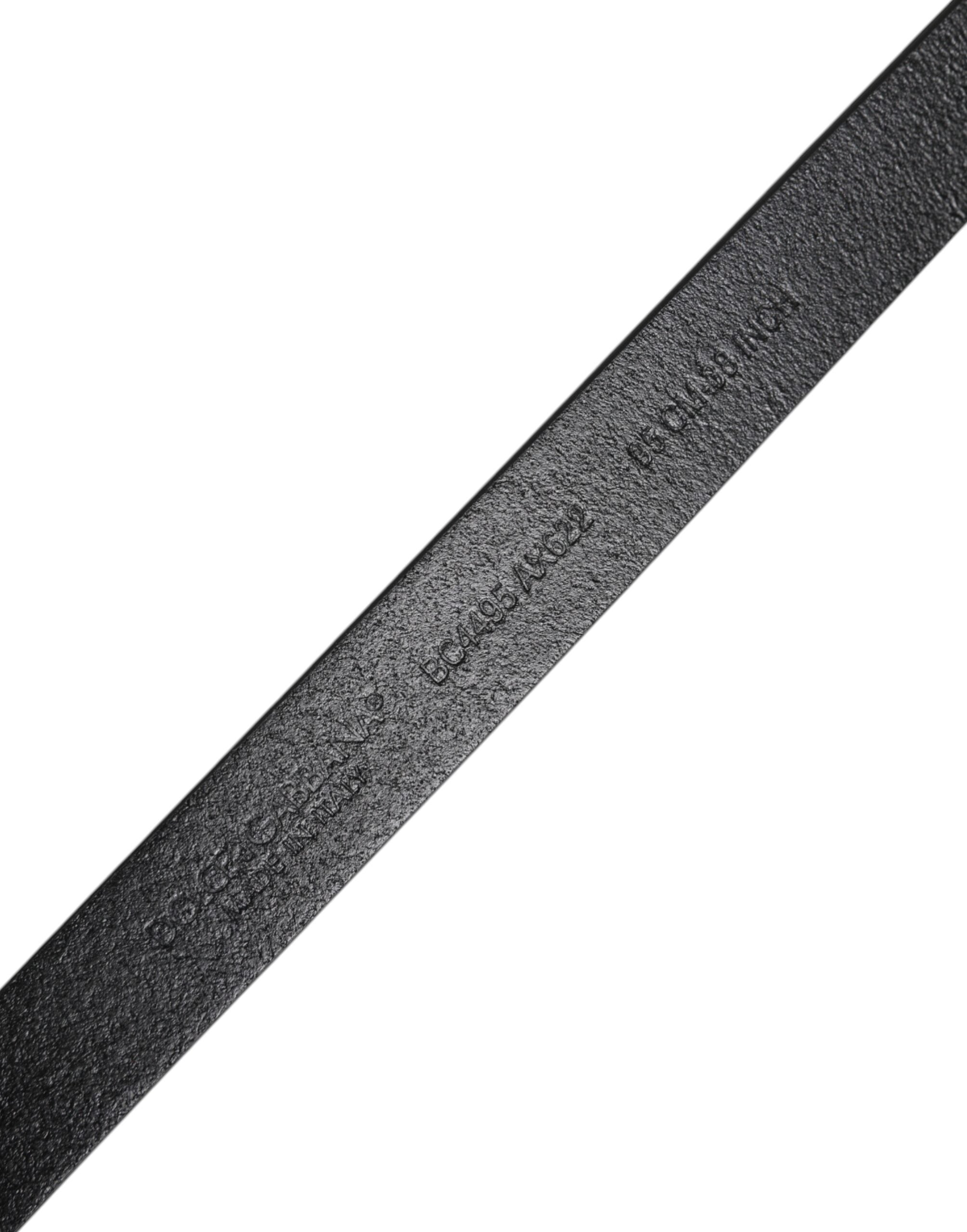 Dolce & Gabbana Black Calfskin Classic Metal Logo Buckle Belt - ACCEXO