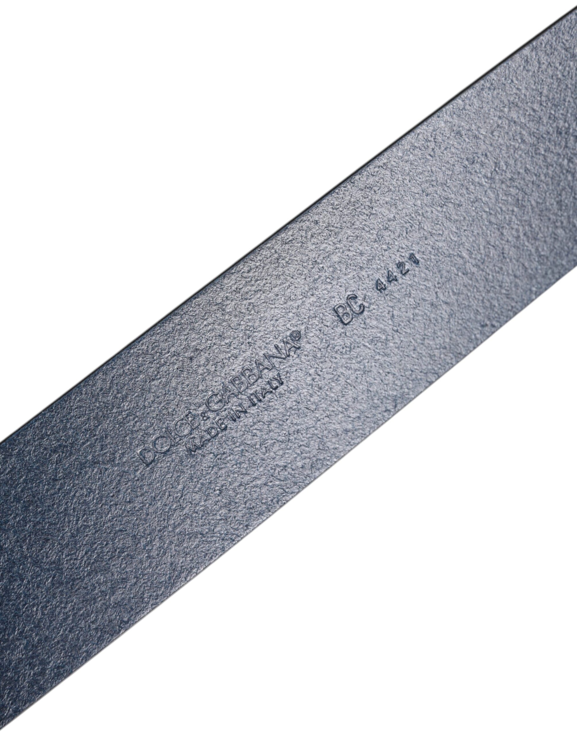 Dolce & Gabbana Blue Calf Leather Classic Metal Buckle Belt - ACCEXO