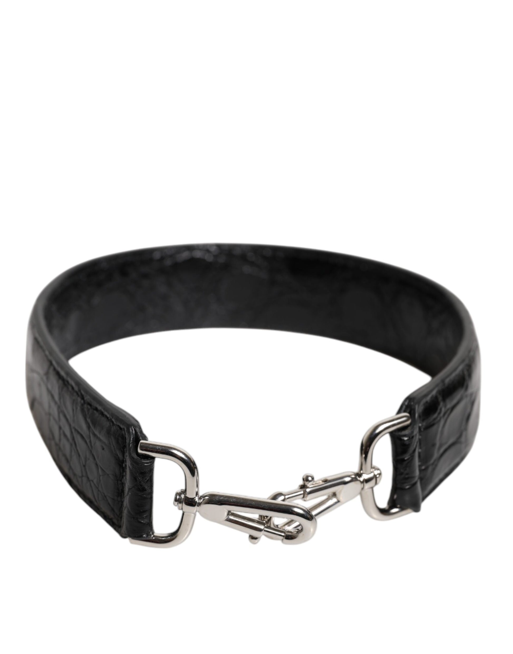 Dolce & Gabbana Black Alligator Leather Bag Shoulder Strap - ACCEXO