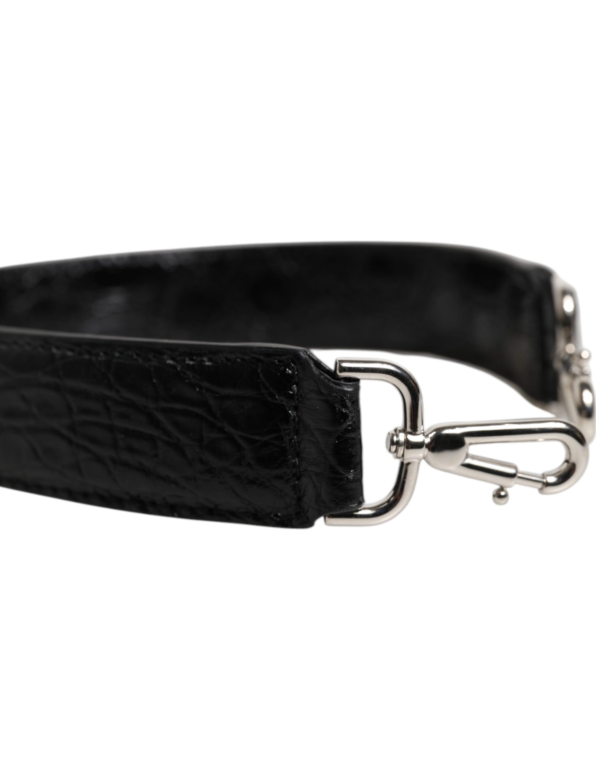 Dolce & Gabbana Black Alligator Leather Bag Shoulder Strap - ACCEXO