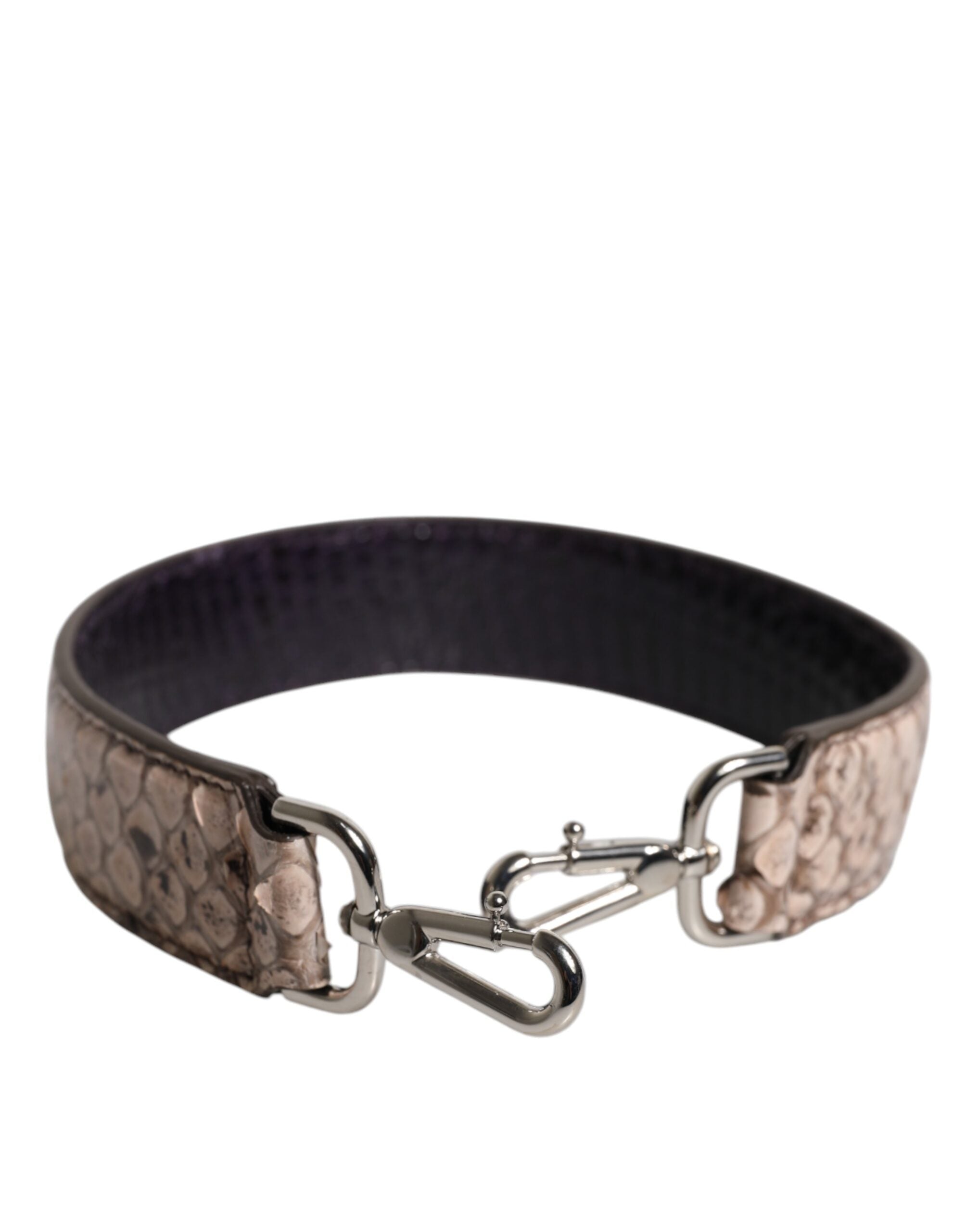 Dolce & Gabbana Black Cream Exotic Leather Bag Shoulder Strap - ACCEXO