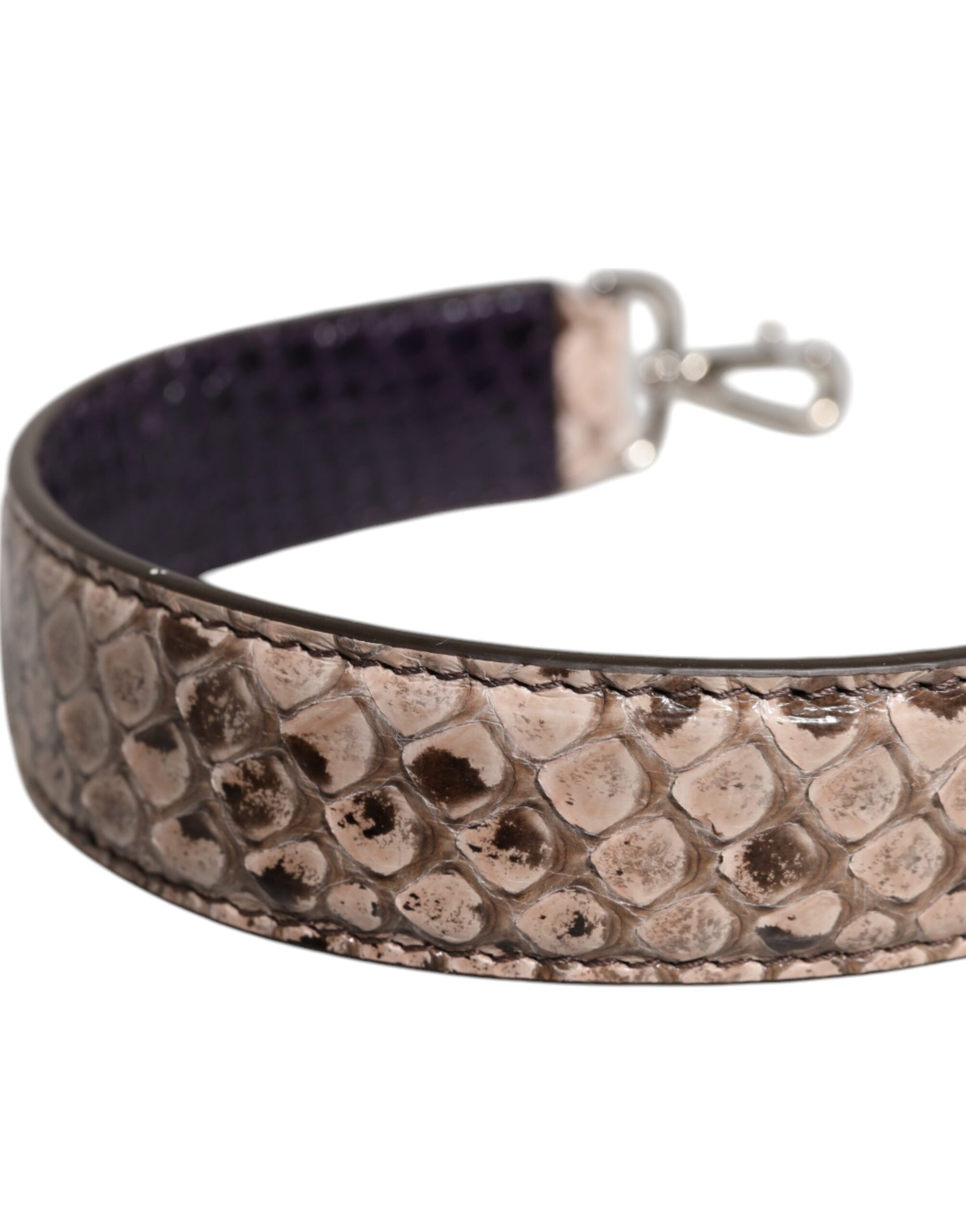 Dolce & Gabbana Black Cream Exotic Leather Bag Shoulder Strap - ACCEXO