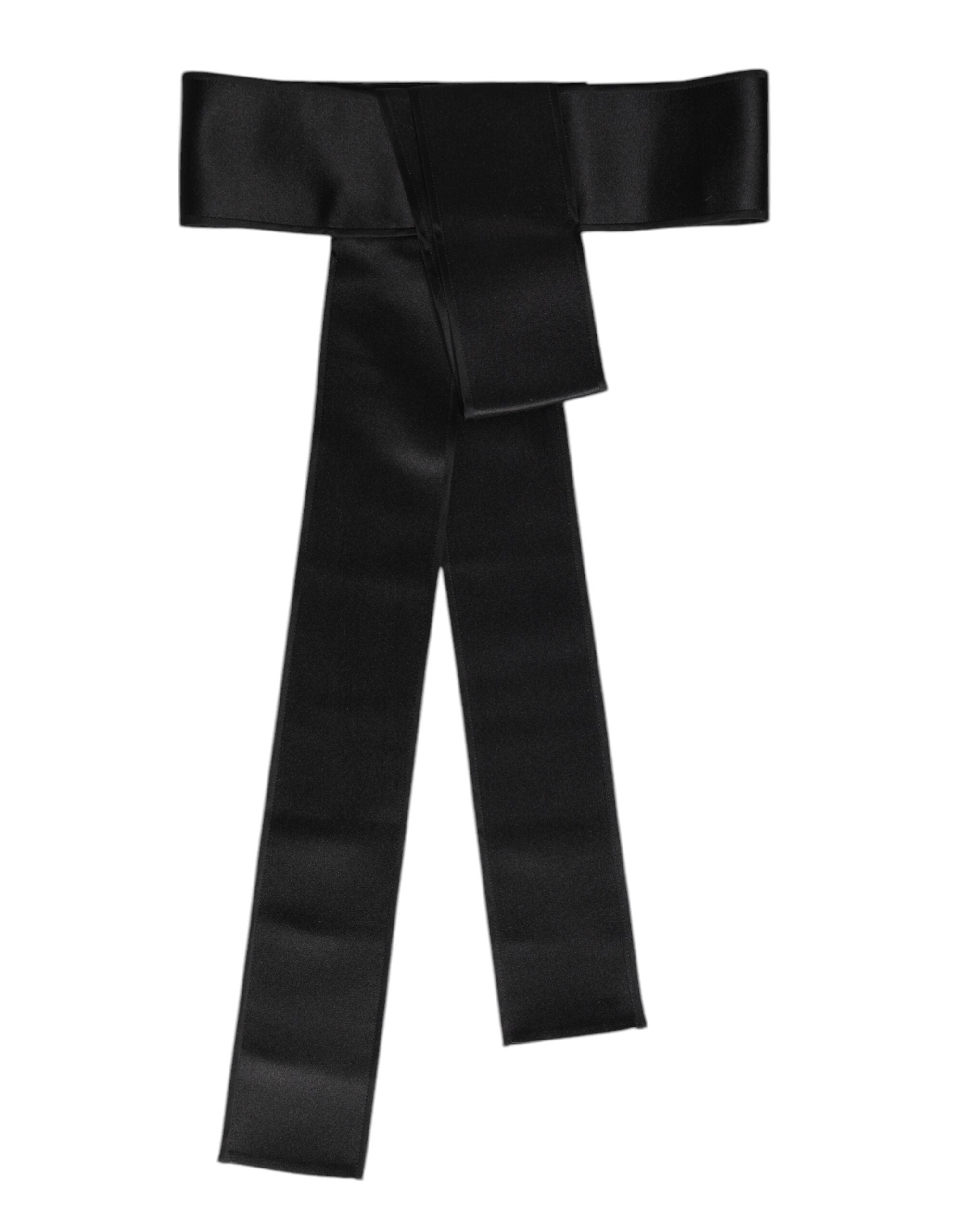 Dolce & Gabbana Black Satin Wide Waist Belt - ACCEXO